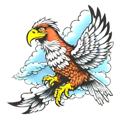 Eagle With Cloud Back Groud Arm Sleeve