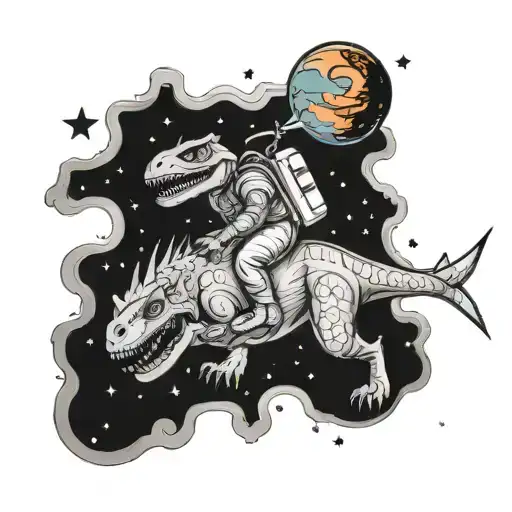 Astronaut Riding Dinosaur
