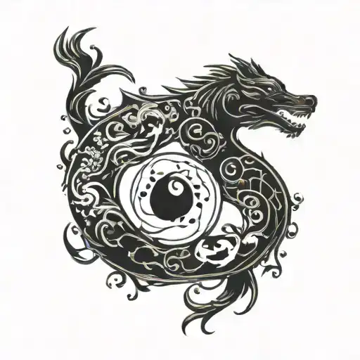 Ying Yang Animal Silhouettes