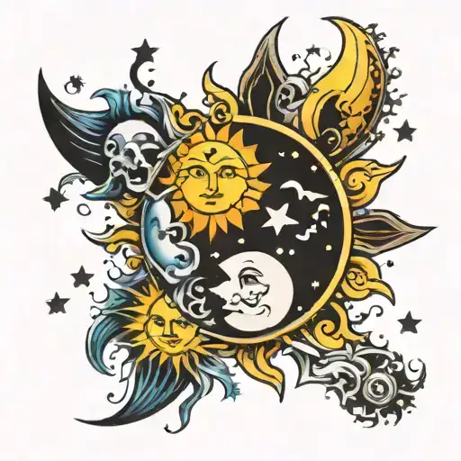 Sun And Moon Puzzle Pieces