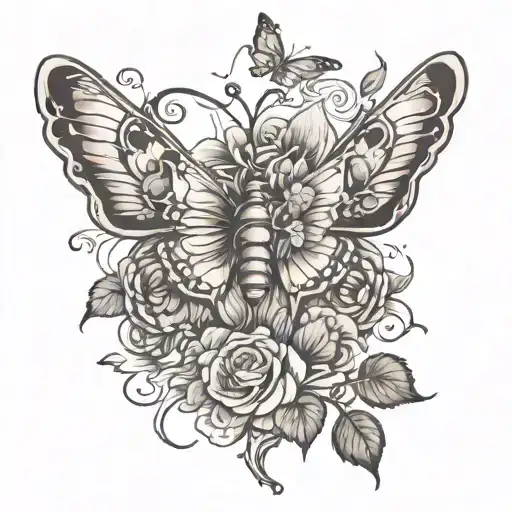 Butterfly Or Roses Or Tree