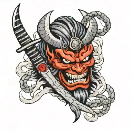 Oni Mask With Katana