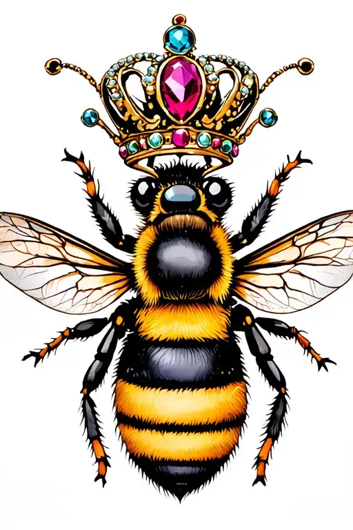 Queen Bee With Jewel Crown Jewels
