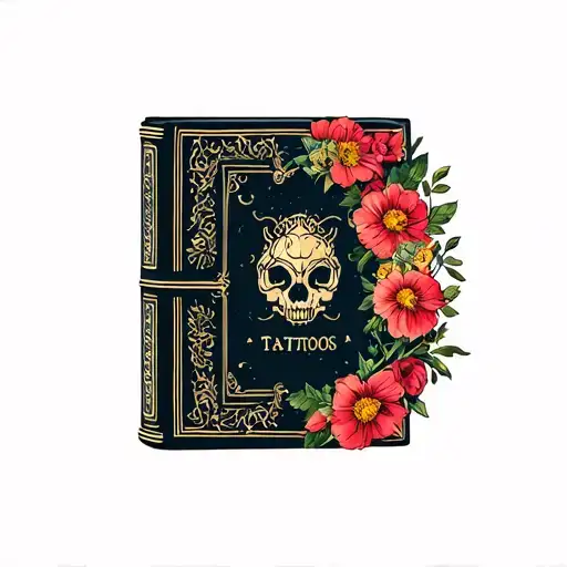 Book Surrounded By Bold Floral Masculine