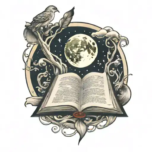 Open Book And Full Moon