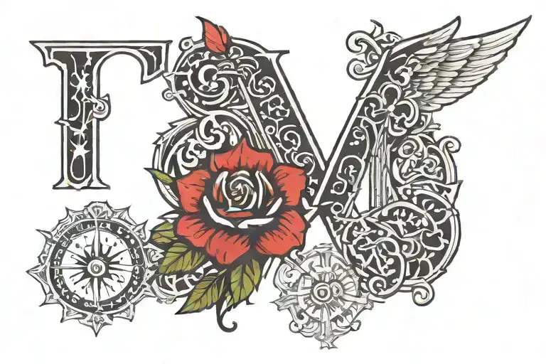Initial Tatoo With Irs And Ra Combined Together