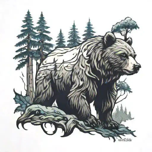 Bear Forest Scene