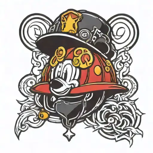 Fire Helmet With Mickey Ears Outline
