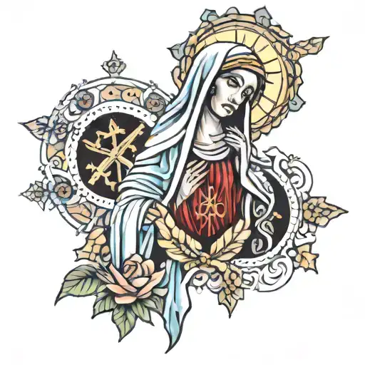 The Virgin Mary Looking At The Cross