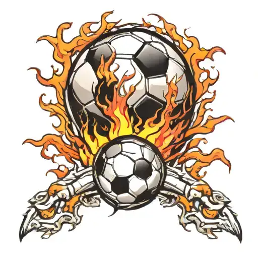 Soccer Ball With Fire