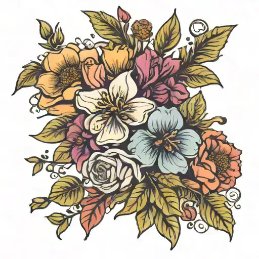 Birth Flower Bouquet June July October And September