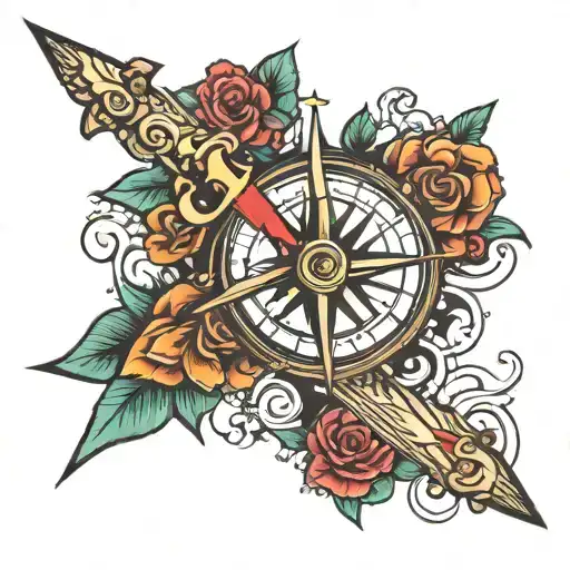 Dagger And Compass Rose