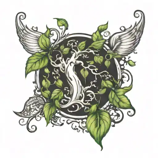 Beanstalk With Baby Footprints Leading To Different