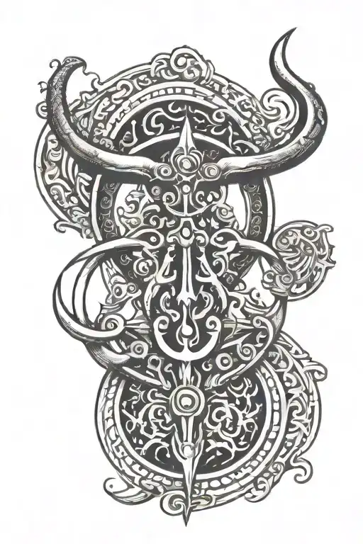 Aham Bramhasmi Circle With Trishul Trident