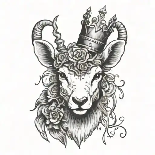 Gothic Style Lamb With Thorn Crown