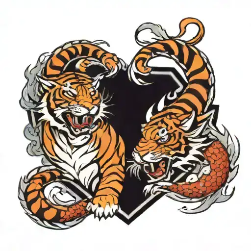Tiger And Dragon Intertwined