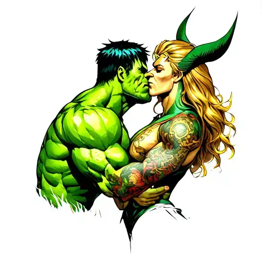 Hulk And Loki Kissing