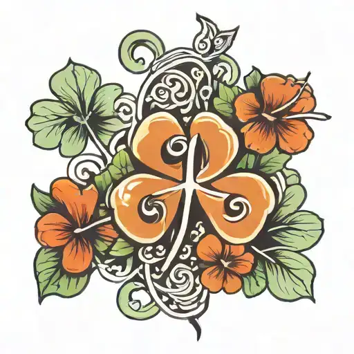 Number 13 And Four Leaf Clover