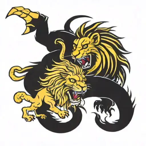 Scorpion And Lion Tattoo Design