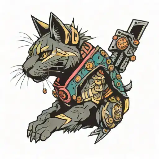 Samurai Cat Cyberpunk