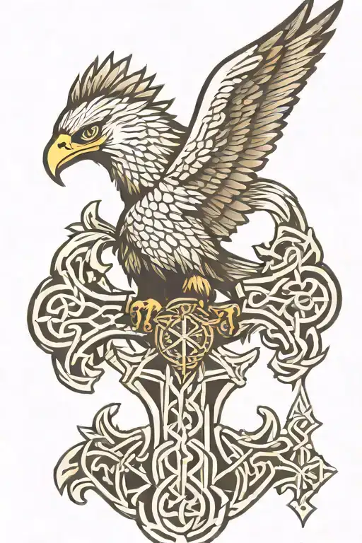 Eagle And Celtic Cross