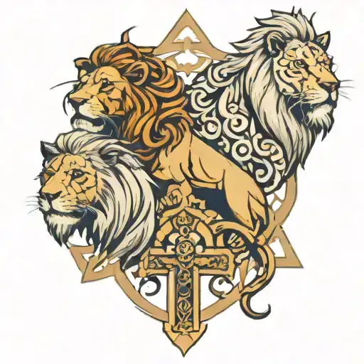 Lion Cross Wife Kids