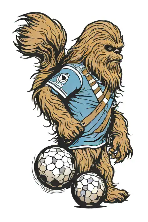 Chewbacca Wearing A Stockport County Football Shirt