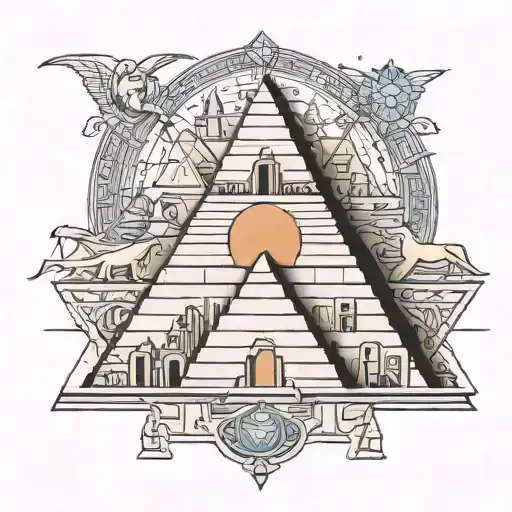 Pyramid Made Every Single Block With Different Egypt Hierogliph