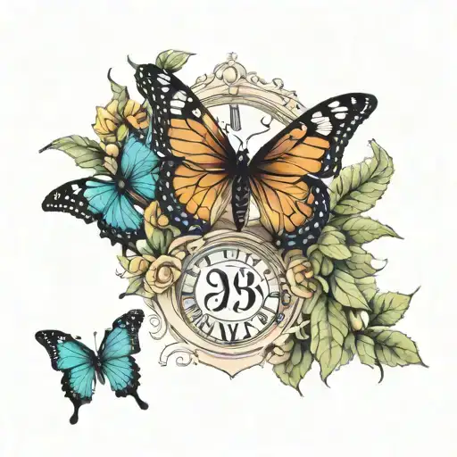 Roman Numeral For November 20 1970 With Butterflies