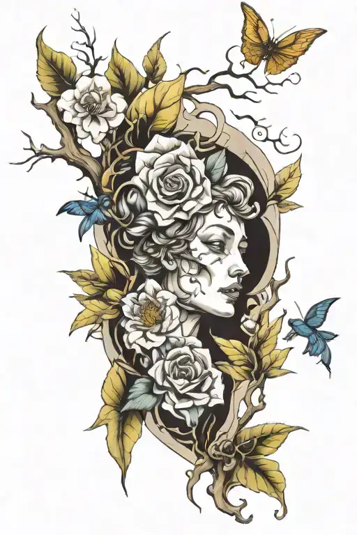 Sleeve Nature Tattoo Desing Dali Inspiration