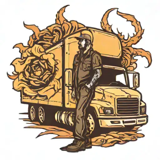 Truck Driver Cancer Victim Silhouette Emerging