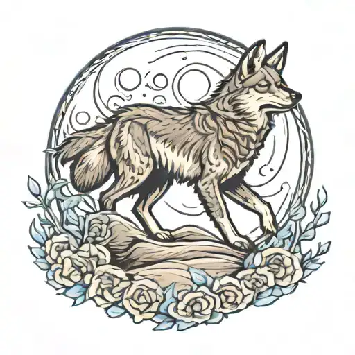 Coyote Howling Moon