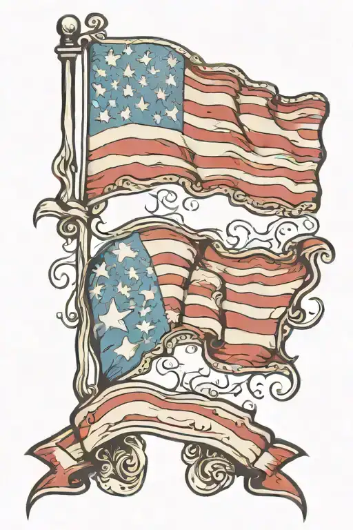 Italian Flag And American Flag