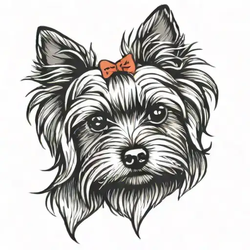 Minamilistic Yorkie Dog Face