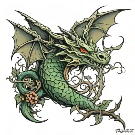 Dragon In Thorn Vine
