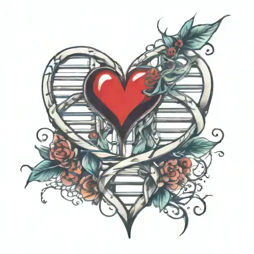 A Heart Where The Bottom Of The Heart Becomes A Dna Double Helix