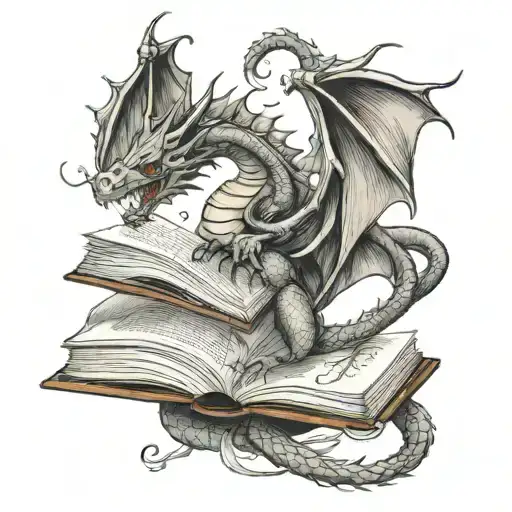Dragon Leaving A Book