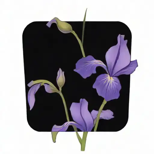 Single Wild Iris With Stem