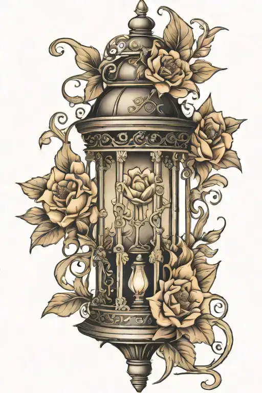 Ornate Gothic Lantern Wrapped In Flowers