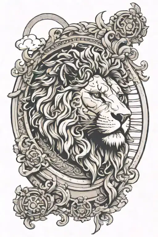 Lion Head Above The Roman Colosseum Above The Statue Of David Head