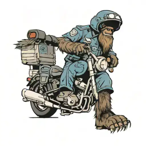 Bigfoot Motorcycle Police Officer