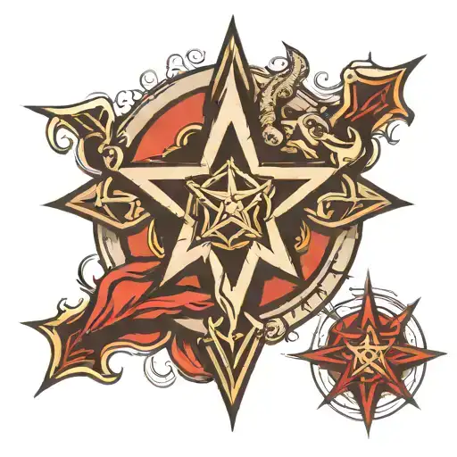 Six Point Star And Cross