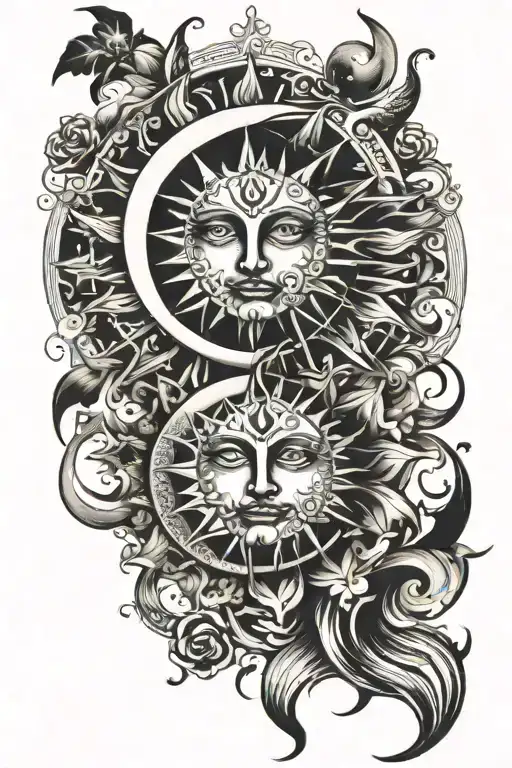Sun And Moon Merging Together