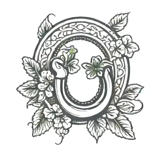 Horse Shoe With Clover Leaf