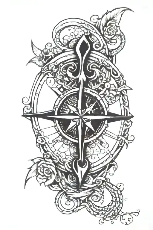 Infinity Sign With Heart Intertwined A Compass