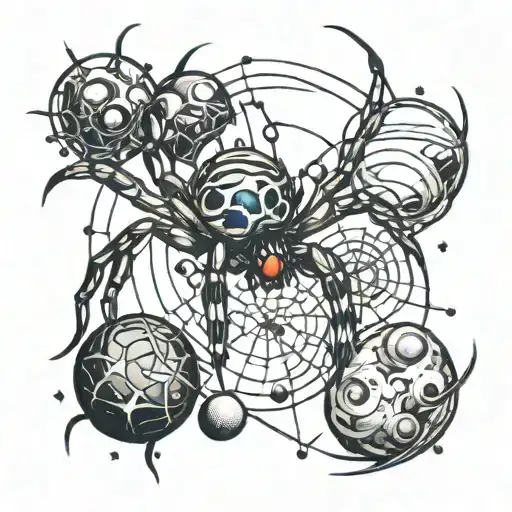 Spider With Planets Around Them