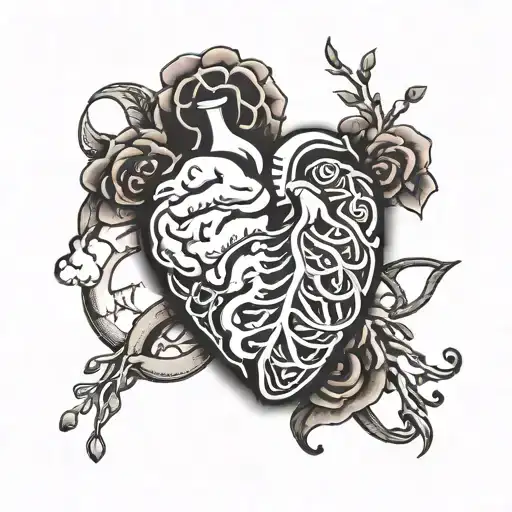 Heart And Brain With Dna Strand