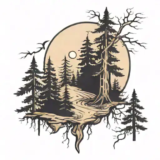Forest And Moon