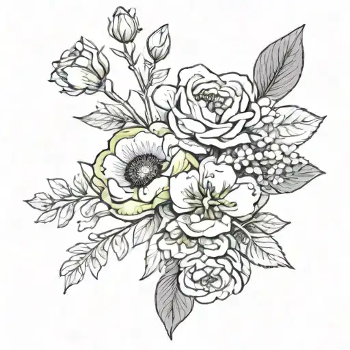 Family Birth Flower Bouquet