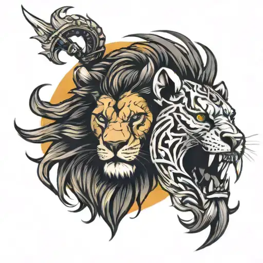 Lion And Warrior